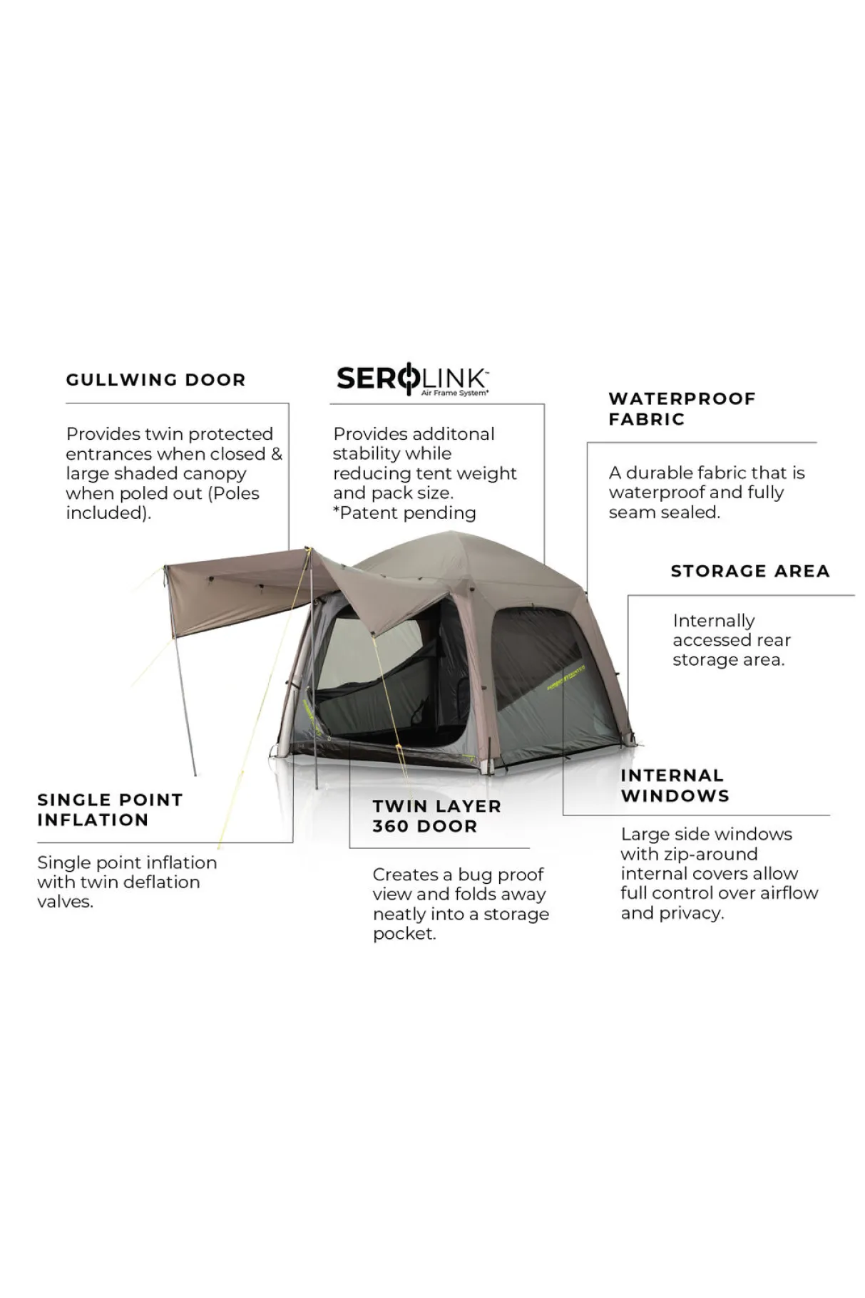 Macpac Air Tents>Zempire Pronto 4 V2 4 Person Air Tent